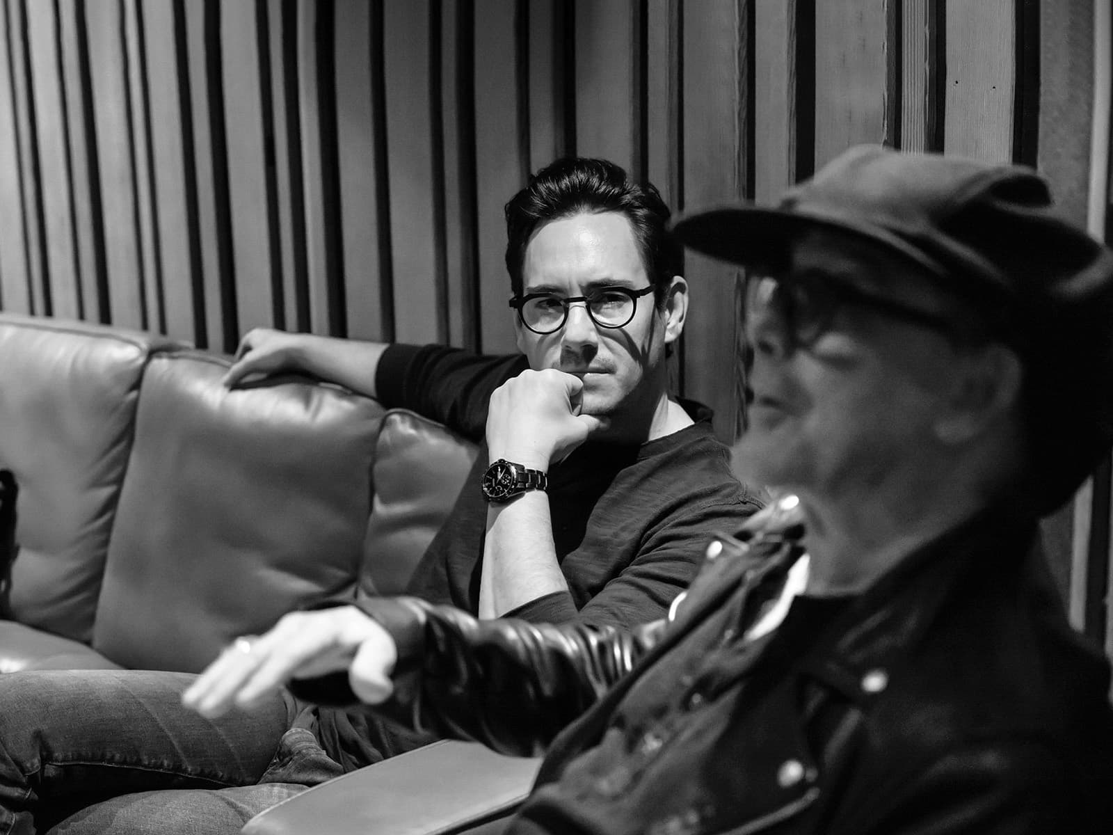 David Gurule in the studio with Robin Zander of Cheap Trick